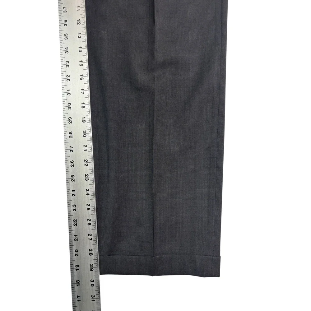 vtg Gianfranco Ruffini Italy 38R 39R 32x30 Double Breasted 2pc Suit Charcoal